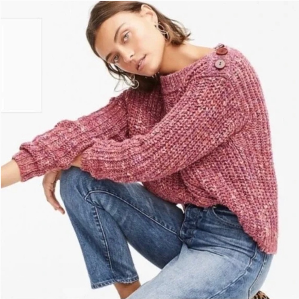 J Crew Multi Color Wool Sweater Chunky Knit Pullover Grandmacore Layer Cozy